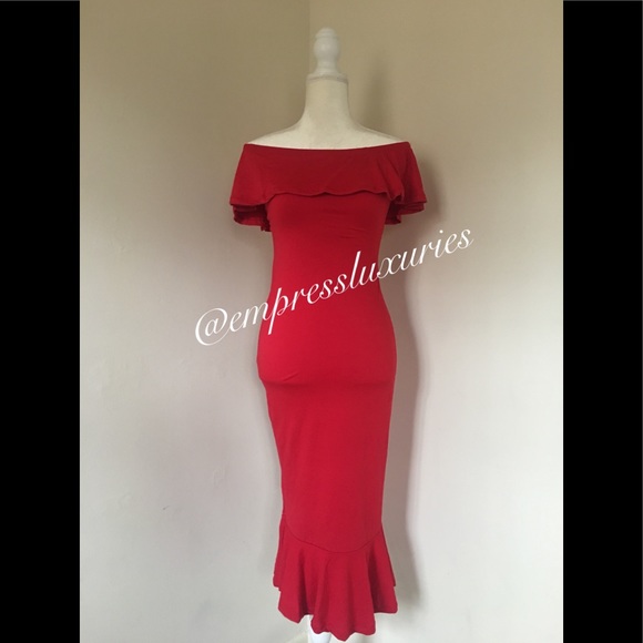 Red Off Shoulder Dress❤️❤️ - Picture 3 of 3